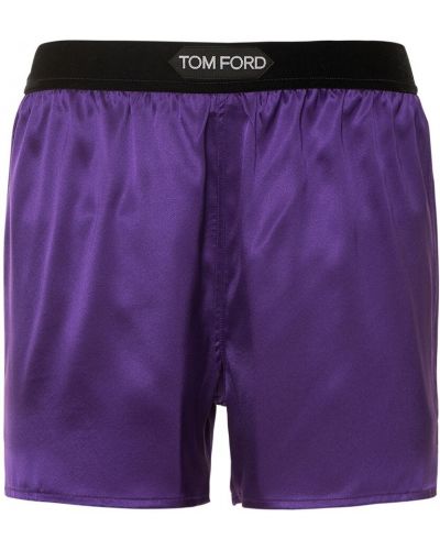 Pantalones cortos de raso de seda Tom Ford violeta