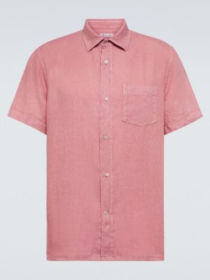Льняная рубашка Loro Piana, розовая