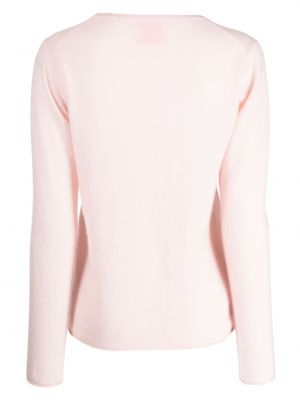 Sweter z kaszmiru z okrągłym dekoltem Crush Cashmere różowy