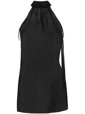 Прозрачна блуза от шифон Maison Close черно