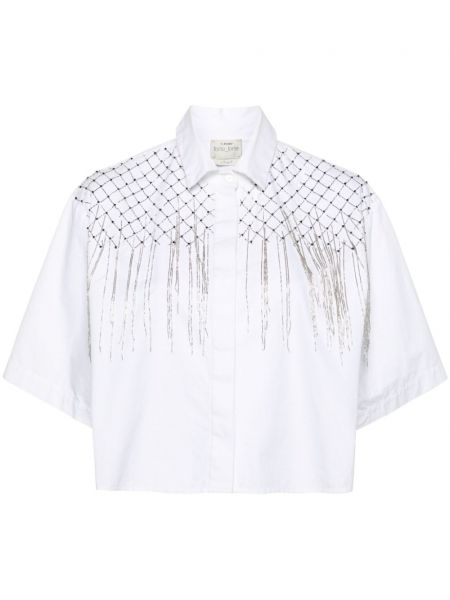 Krekls ar pērlītēm Forte_forte balts