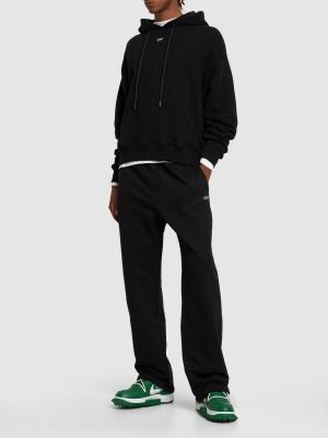 Pamučna hoodie s kapuljačom Off-white crna
