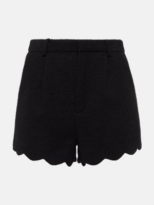 Shorts en laine en tweed Saint Laurent noir
