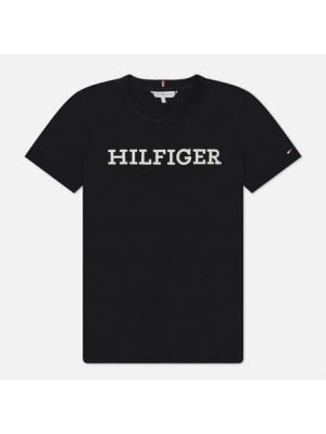 Женская футболка Tommy Hilfiger Regular Monotype Embroidery Crew Neck, XS чёрный