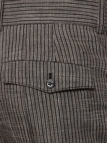 Pantaloni di lino a righe Acne Studios grigio