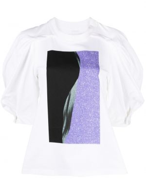 Abstrakt mönster t-shirt Issey Miyake vit