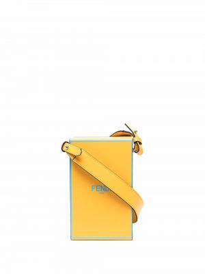 Bolsa con estampado Fendi amarillo