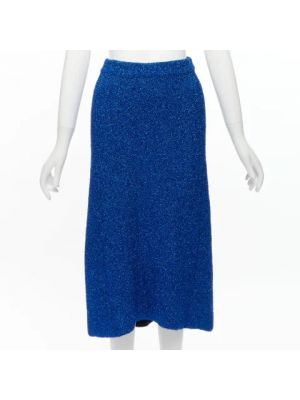 Spódnica retro Balenciaga Vintage niebieska