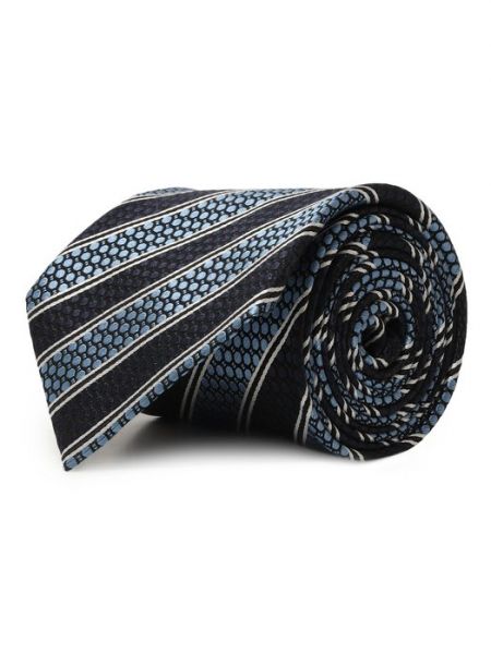 Хлопковый шелковый галстук Zegna синий