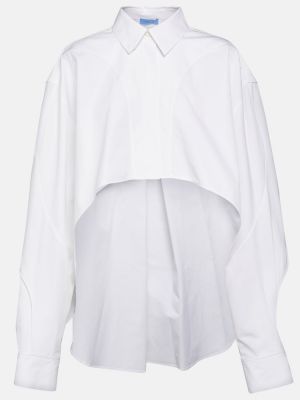 Camicia di cotone con drappeggi Mugler bianco