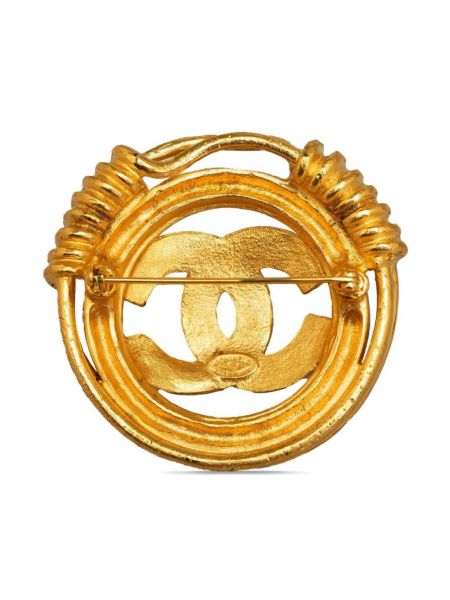 Pozlacená brož Chanel Pre-owned zlatá