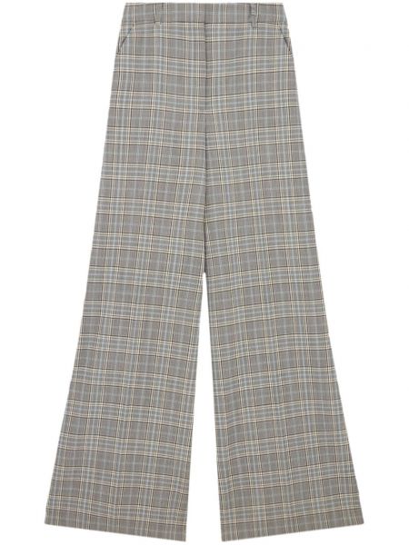 Kostkované vlněné světlicové kalhoty Stella Mccartney šedé