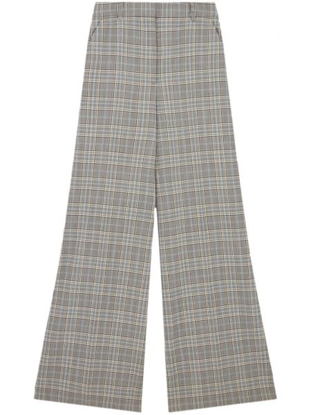 Pantalon évasé en laine à carreaux Stella Mccartney gris