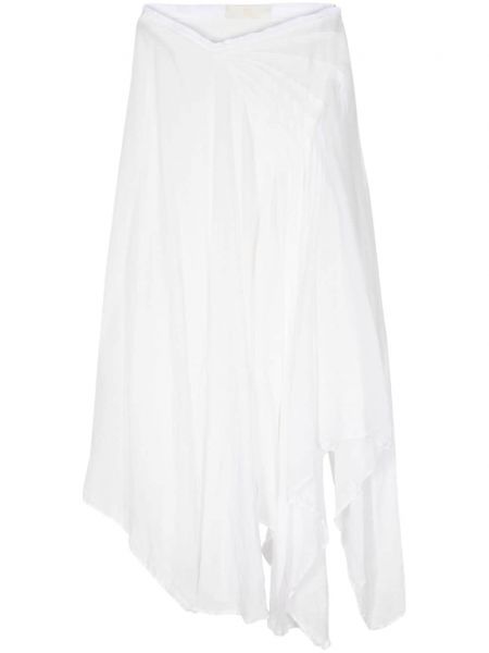 Asymetrický midi sukňa Marc Le Bihan biela