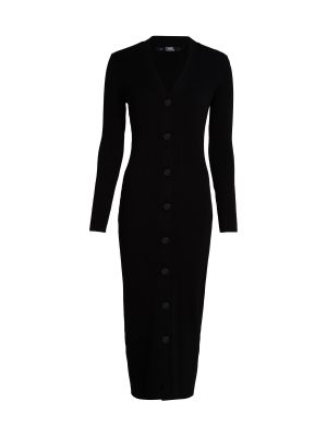 Плетена рокля Karl Lagerfeld черно