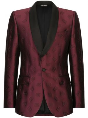 Ukrojena obleka iz žakarda Dolce & Gabbana vijolična