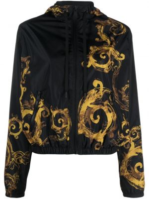 Džínová bunda s kapucí s potiskem Versace Jeans Couture