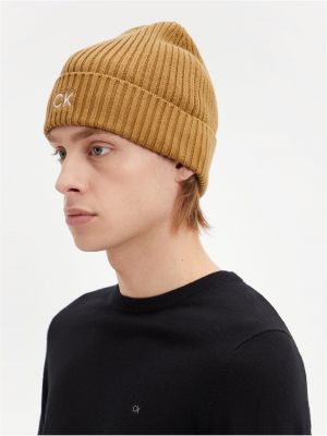Șapcă din bumbac Calvin Klein maro