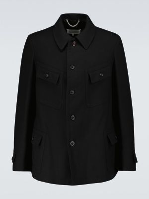 Manteau en laine en coton Maison Margiela noir
