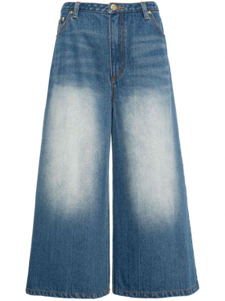 Jeans taille basse large Cynthia Rowley bleu