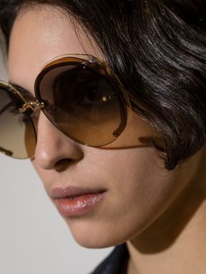 Okulary przeciwsłoneczne oversize Chloé Eyewear brązowe
