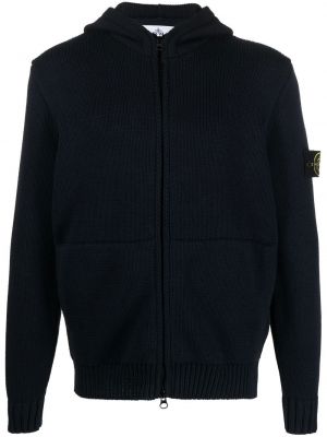 Blixtlås hoodie Stone Island blå