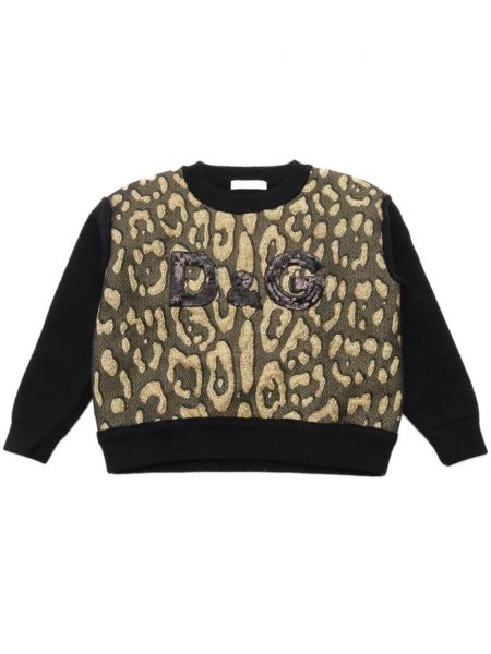 Пуловер с леопардов принт Dolce & Gabbana Pre-owned