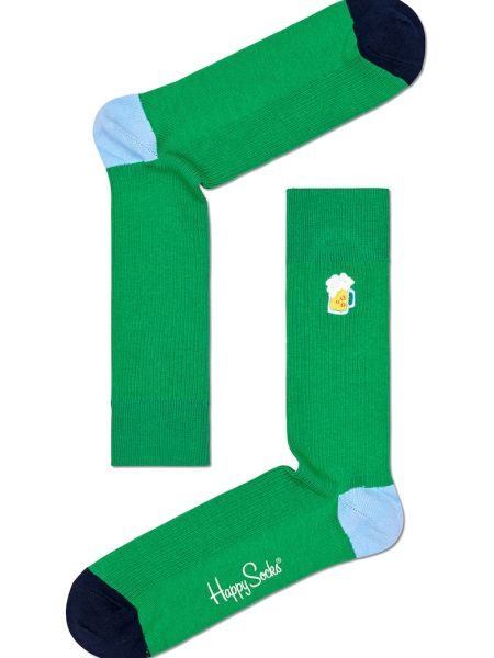 Носки с принтом Happy Socks зеленые