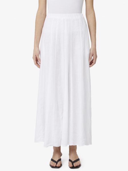 Длинная льняная юбка белый