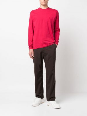 Medvilninis siuvinėtas marškinėliai Versace Pre-owned raudona