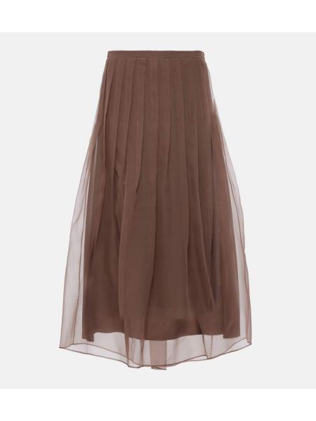 Silke midi nederdel Brunello Cucinelli brun