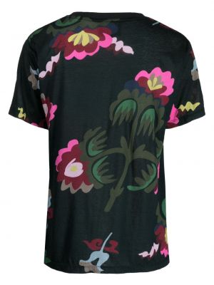 T-shirt en coton à fleurs Cynthia Rowley noir