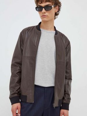 Кожаная куртка в стиле бомбер Bruuns Bazaar коричневый