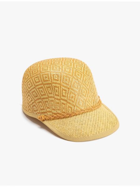 Șapcă tricotate cu imprimeu geometric Koton alb