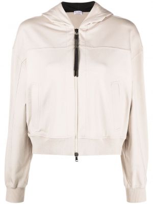 Hoodie mit reißverschluss Brunello Cucinelli beige