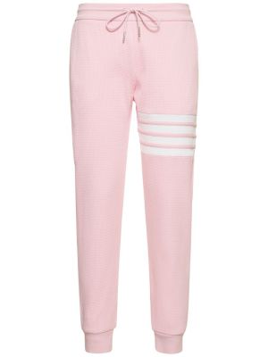 Pantaloni de jogging din bumbac din jerseu Thom Browne roz