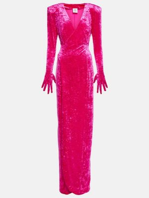 Rochie lunga de catifea Vetements roz