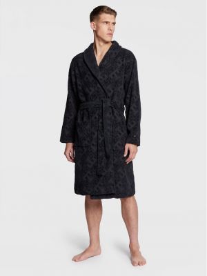 Szlafrok Allover Logo UM0UM02540 Czarny Tommy Hilfiger