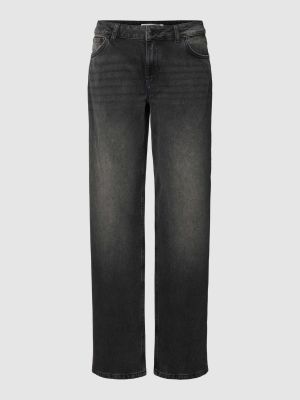 Proste jeansy w jednolitym kolorze Review czarne