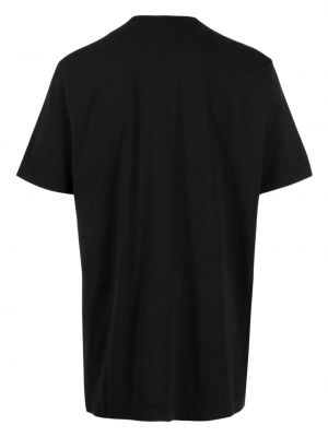 Kokvilnas t-krekls ar pogām Transit melns