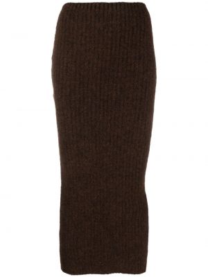 Pletené vlněné sukně s nízkým pasem Paloma Wool hnědé