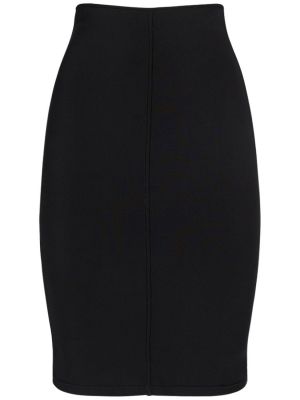 Vlnená midi sukňa Saint Laurent čierna