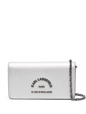 Taška přes rameno Karl Lagerfeld stříbrná