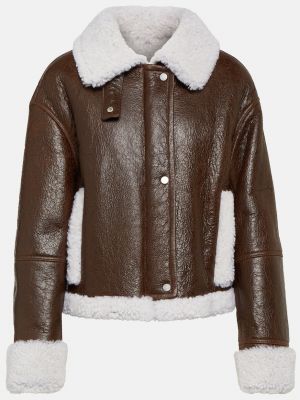 Кожаная куртка Yves Salomon коричневая