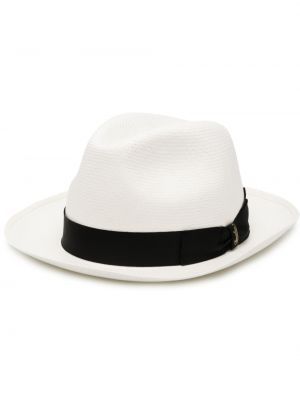 Cappello con visiera Borsalino bianco