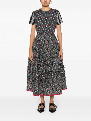 Midi suknja s cvjetnim printom s printom Molly Goddard