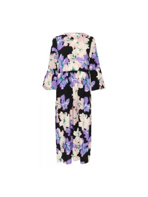 Sukienka midi w kwiatki Inwear fioletowa
