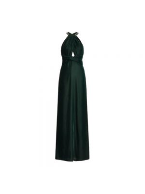 Haftowana sukienka długa Ralph Lauren zielona