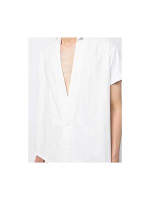 Camisa de algodón con escote v Greg Lauren blanco