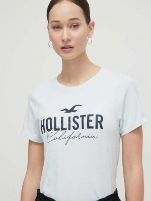 Памучна тениска Hollister Co. синьо